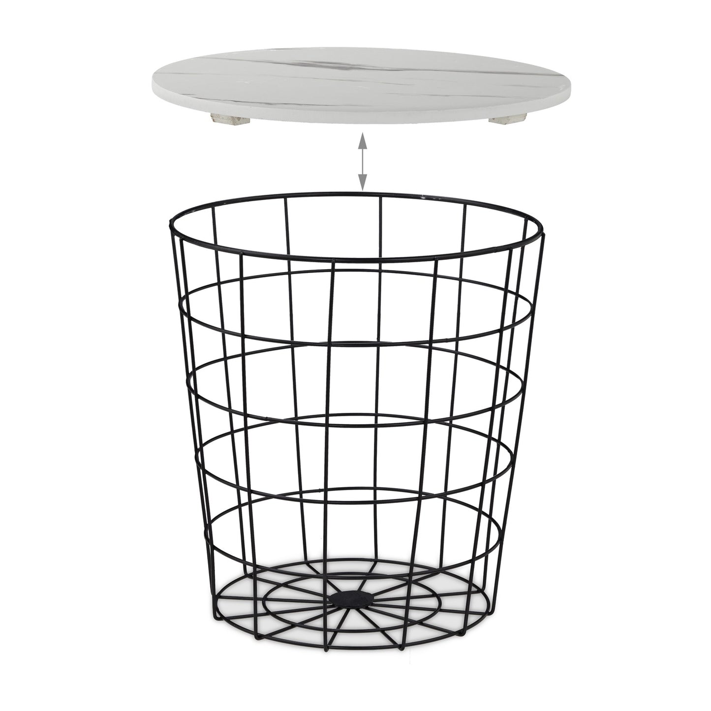 Wicker table - set of 3 Marble