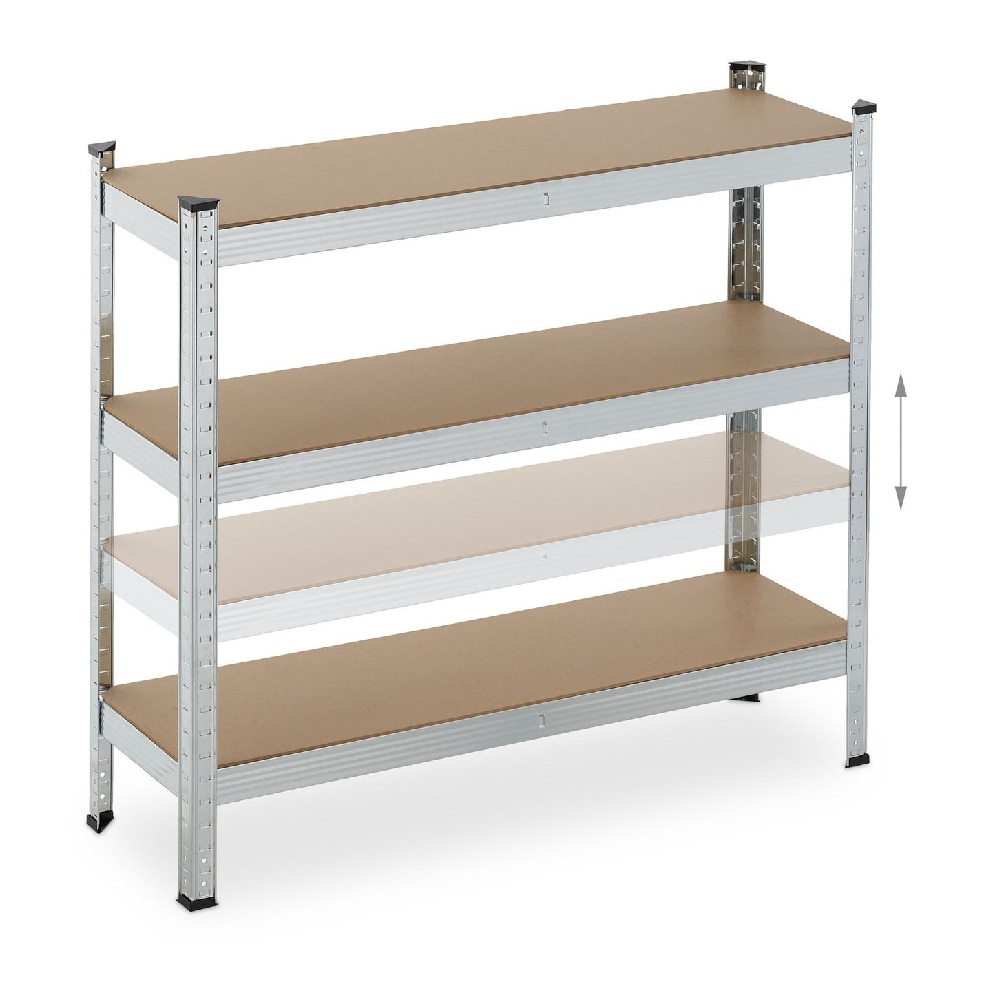 Wide, sturdy shelves with 5 levels