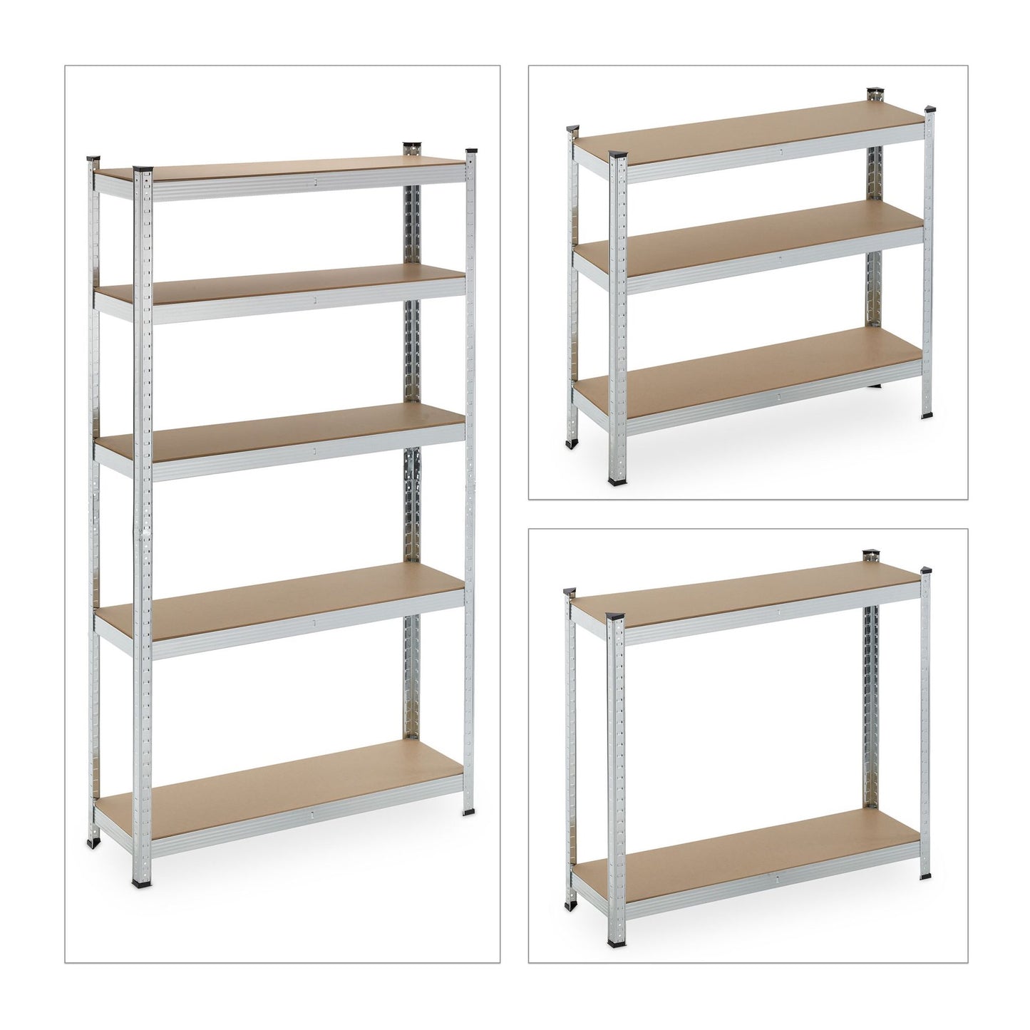 Wide, sturdy shelves with 5 levels