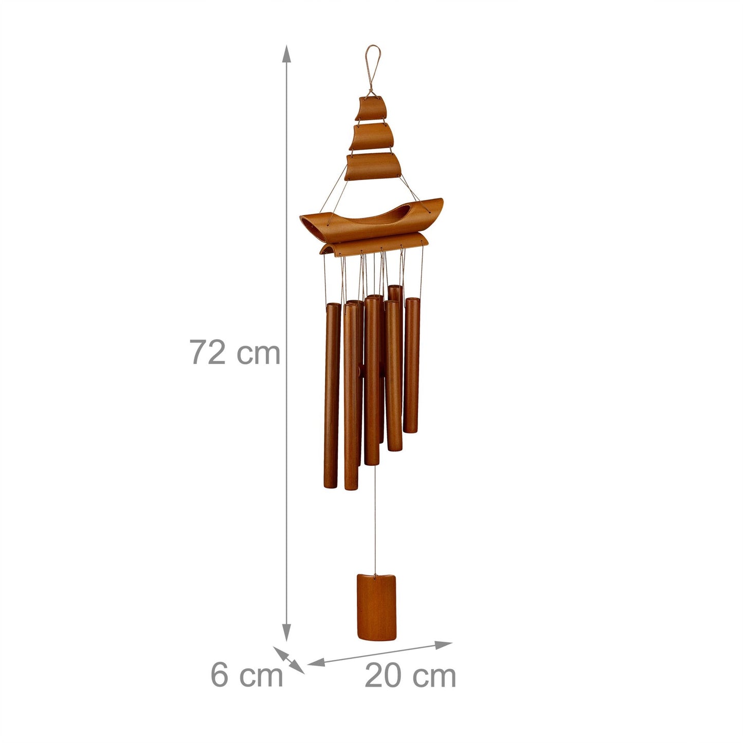 Wind Chime Bamboo "Sailing Boat"