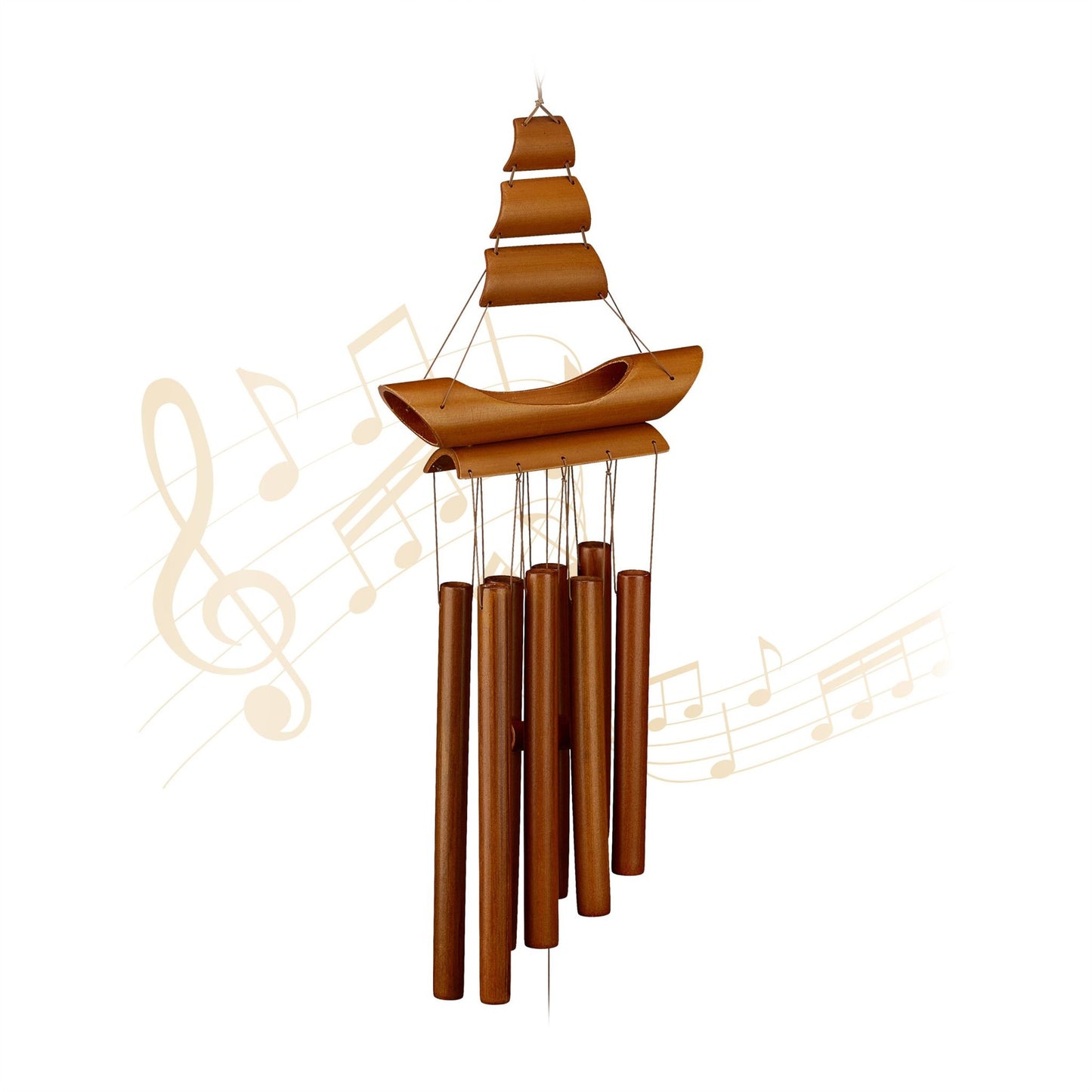 Wind Chime Bamboo "Sailing Boat"