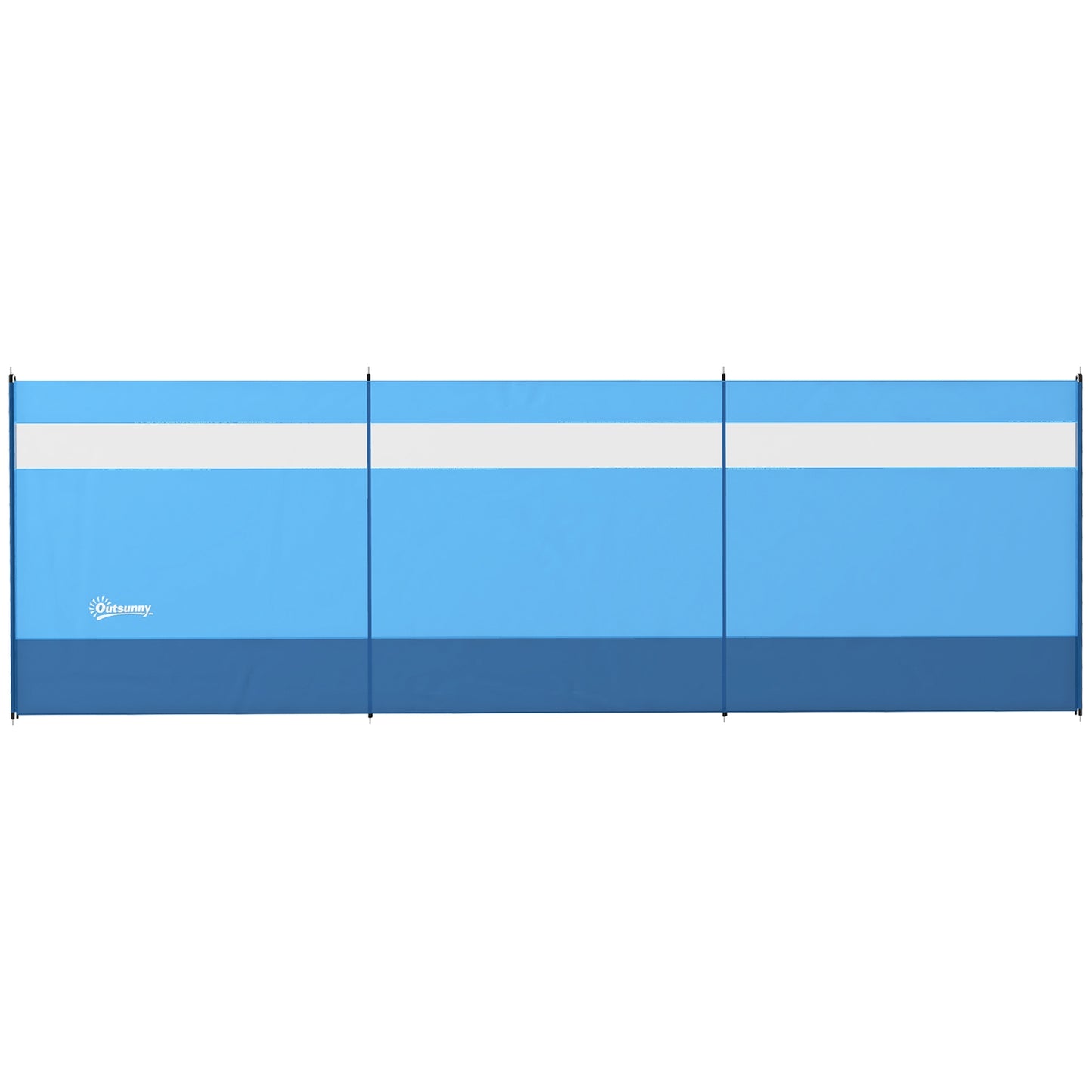 Folding wind protection with light window, 440x140cm, Blue