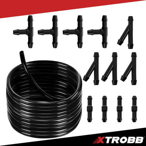 Windshield Washer Repair Kit, 2m PVC Hose, Black