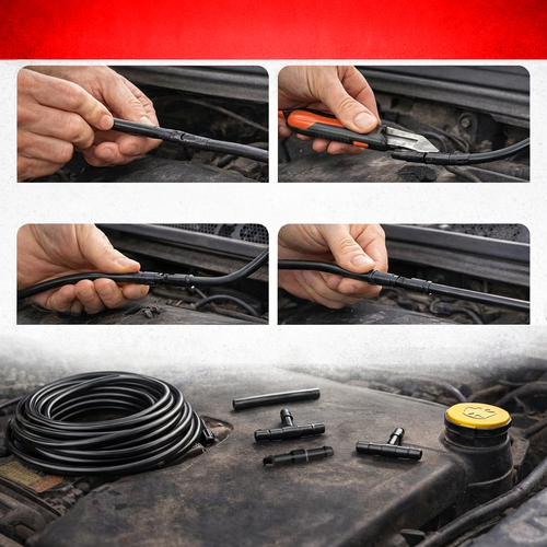 Windshield Washer Repair Kit, 2m PVC Hose, Black