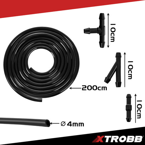 Windshield Washer Repair Kit, 2m PVC Hose, Black