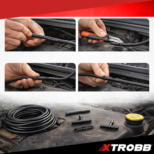 Windshield Washer Repair Kit, 2m PVC Hose, Black