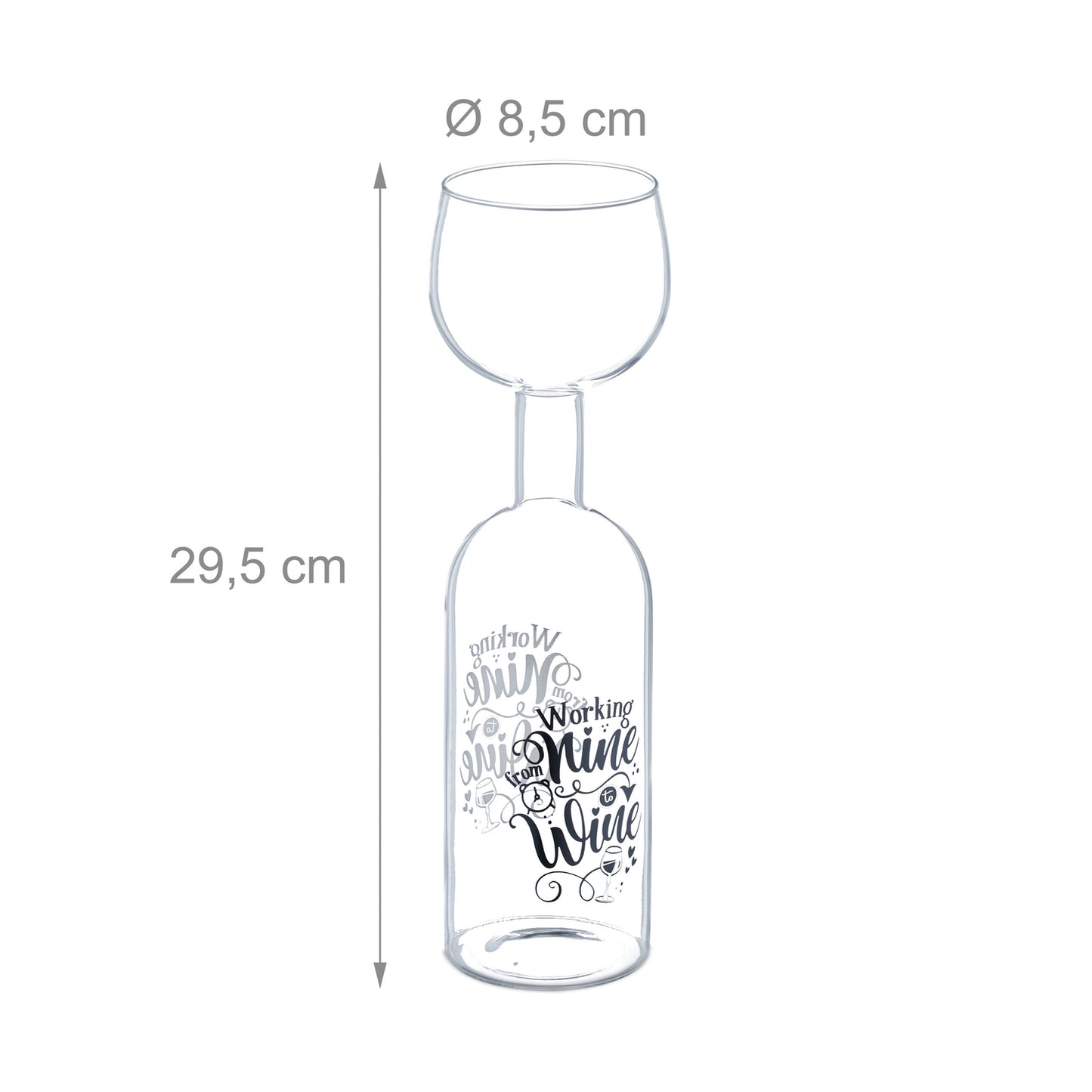 Wine Bottle Glass – Holds 750ml, Fun Gift for Wine Lovers