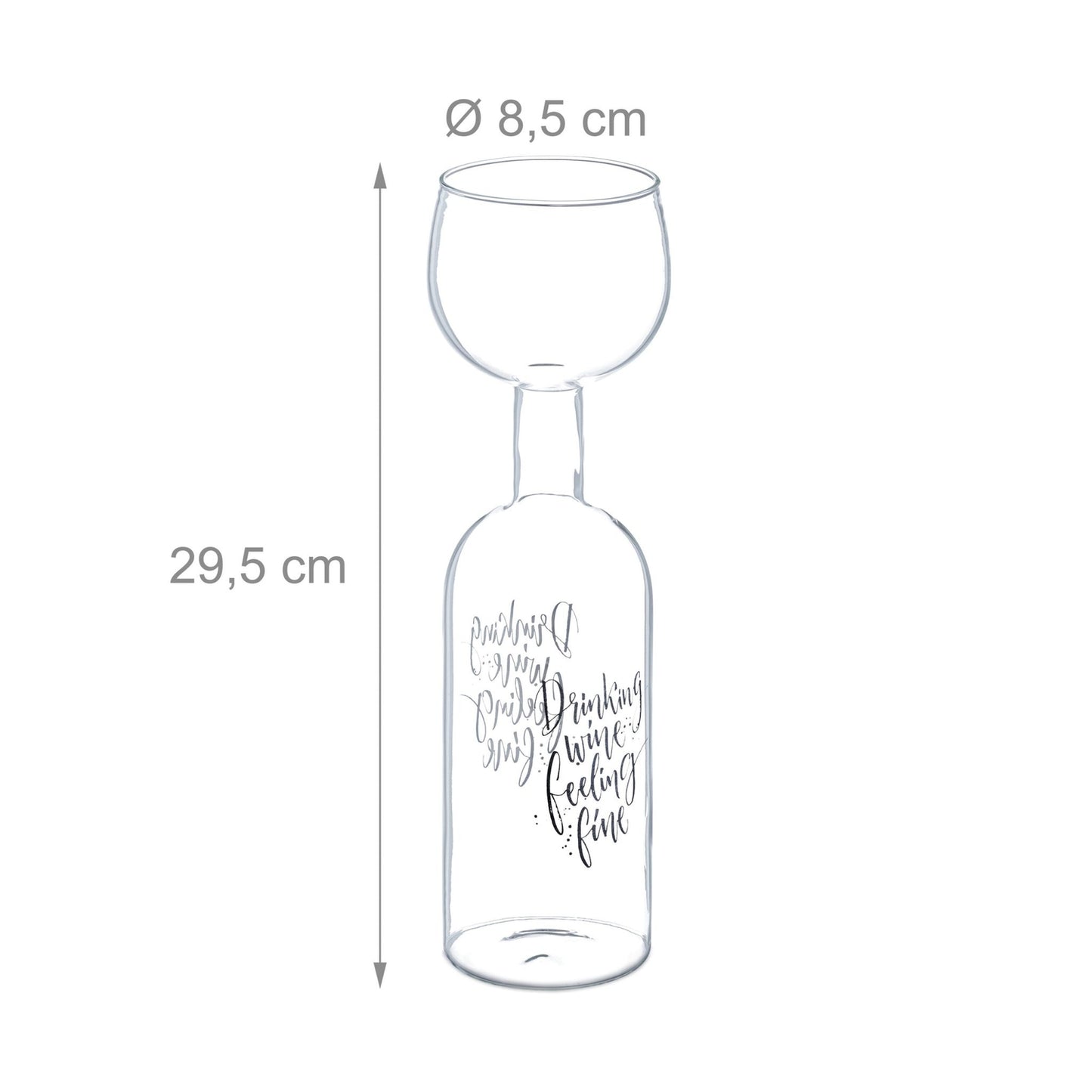 Wine Bottle Glass – Holds 750ml, Fun Gift for Wine Lovers