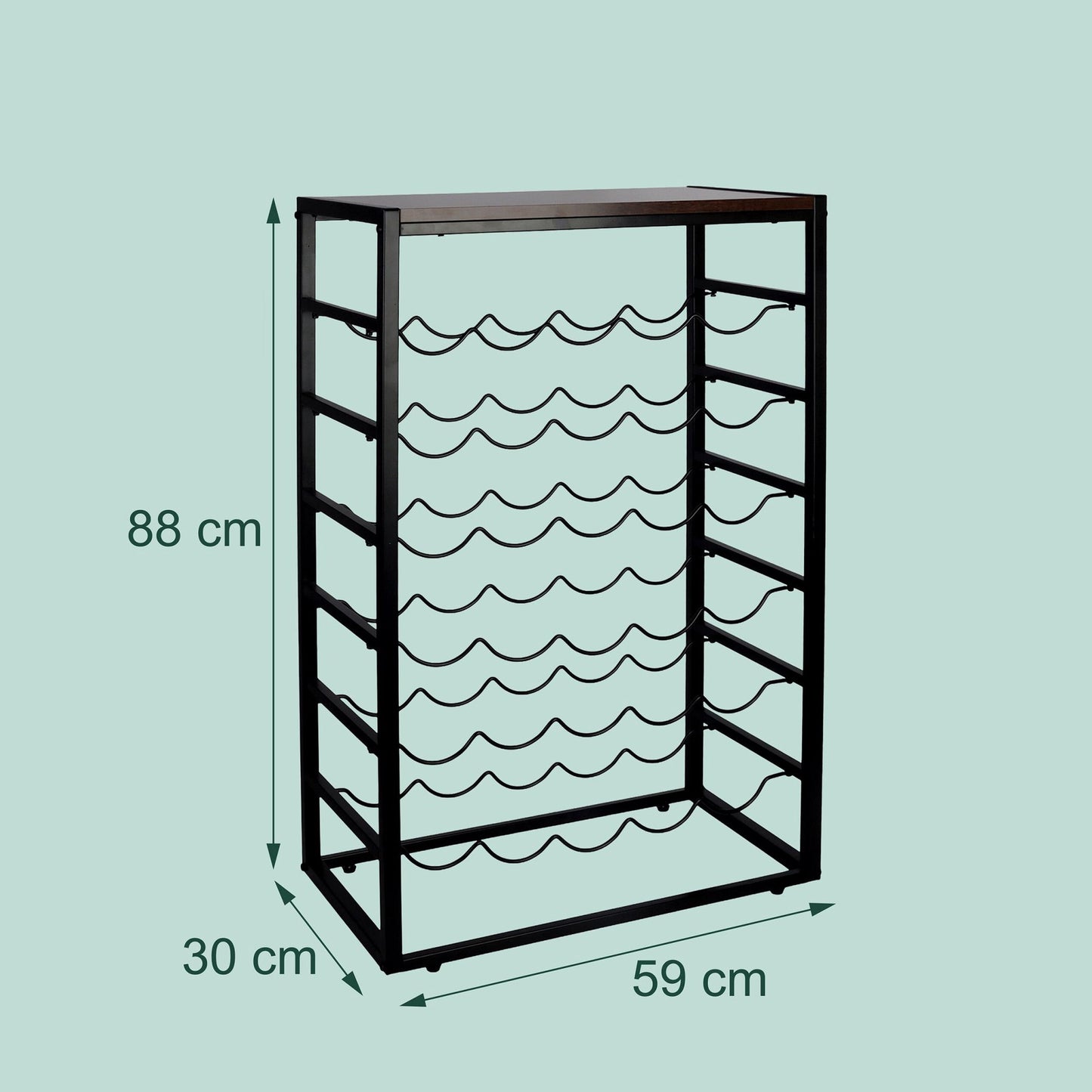 Wine Rack, Industrial Style, Holds 30 Bottles