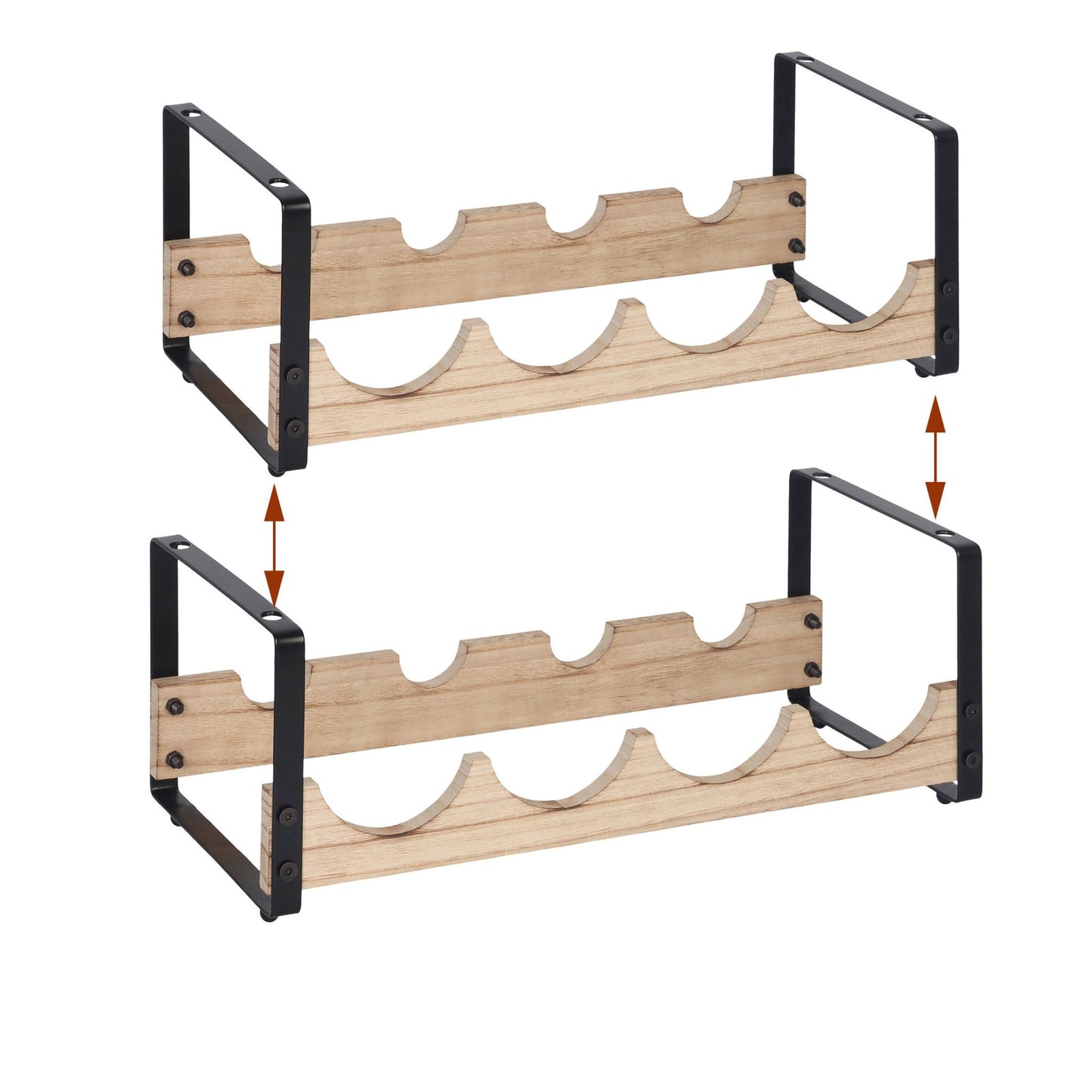 Wine Rack, Industrial Style, Holds 8 Bottles