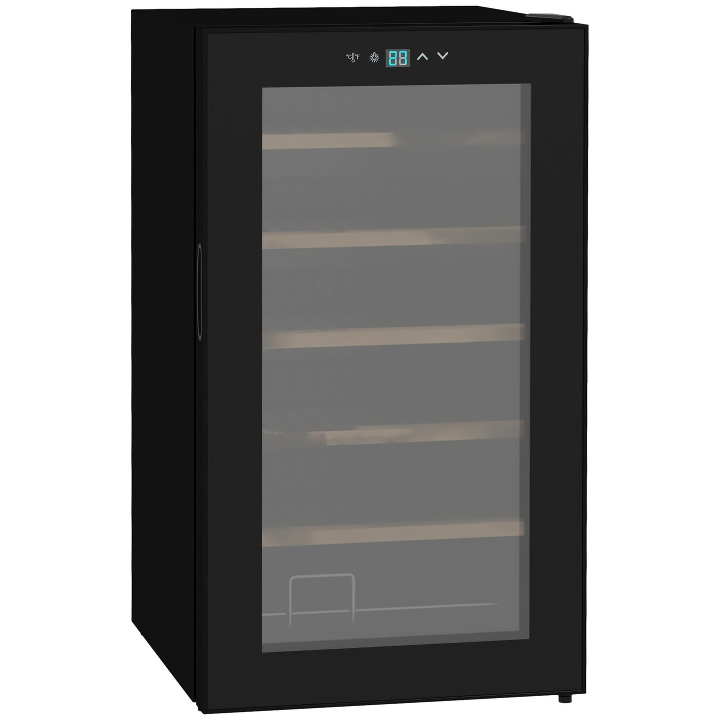 Wine fridge, capacity for 24 bottles, interior lighting, black