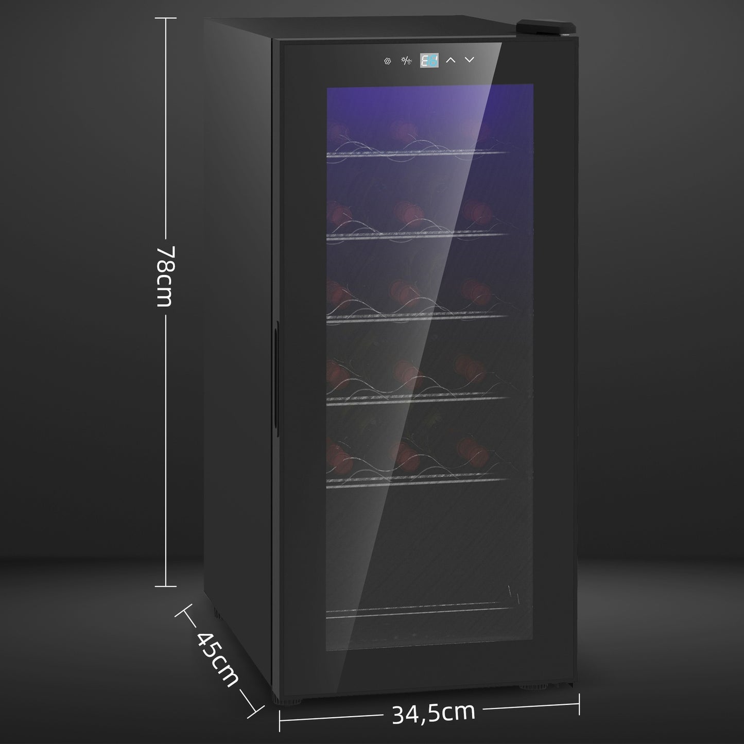 Wine cooler, 18 bottles, 50L, Touch Control, 5-18°C