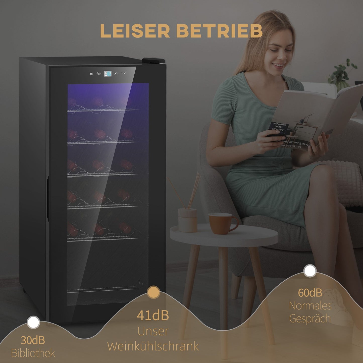 Wine cooler, 18 bottles, 50L, Touch Control, 5-18°C