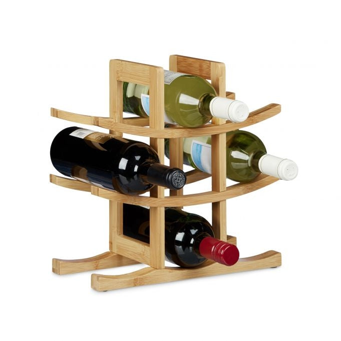 Wine rack bamboo 9 bottles
