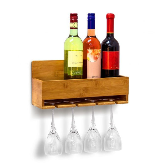 Wine rack with glass holder