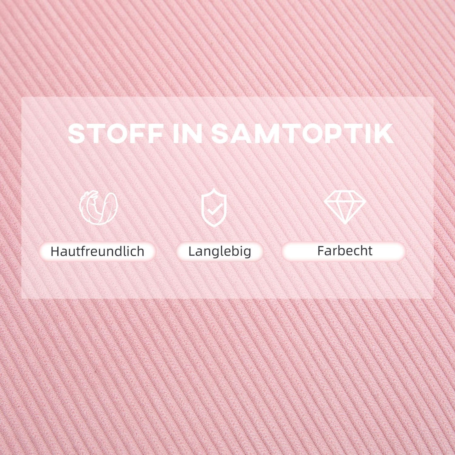 Wing chair with stool, tilting backrest, pink upholstery