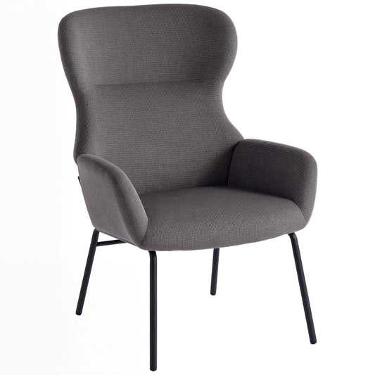 Wingback Accent Chair, High Back, Thick Cushion, Gray