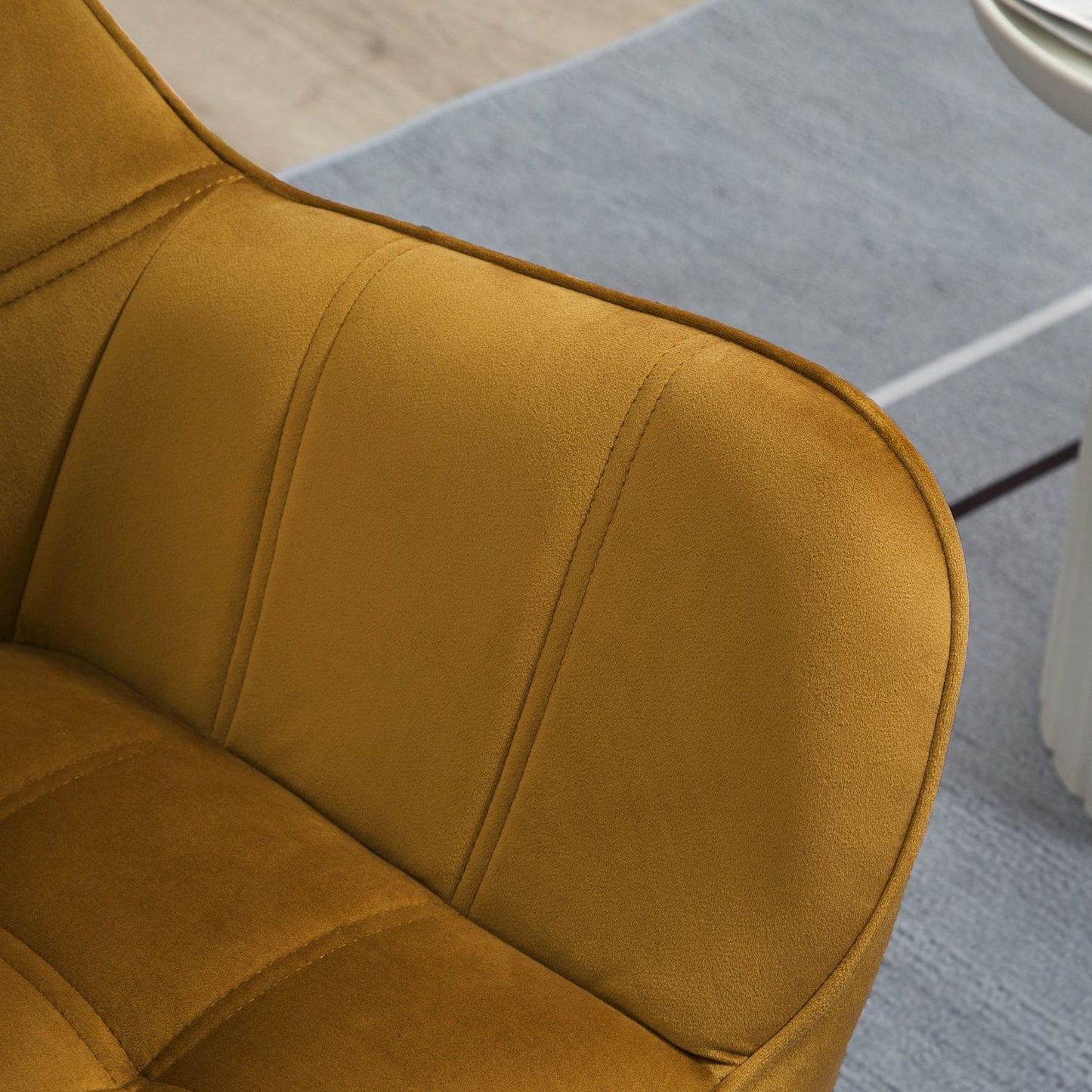 Yellow Velvet Scandinavian Wing Chair – 67x61.5x71 cm