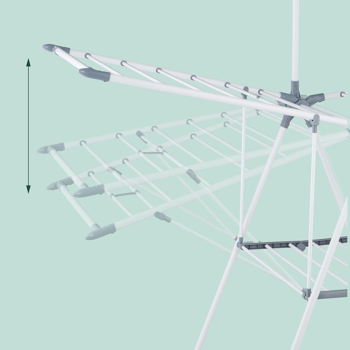 Winged Drying Rack with Clothes Rail – 15m Drying Length