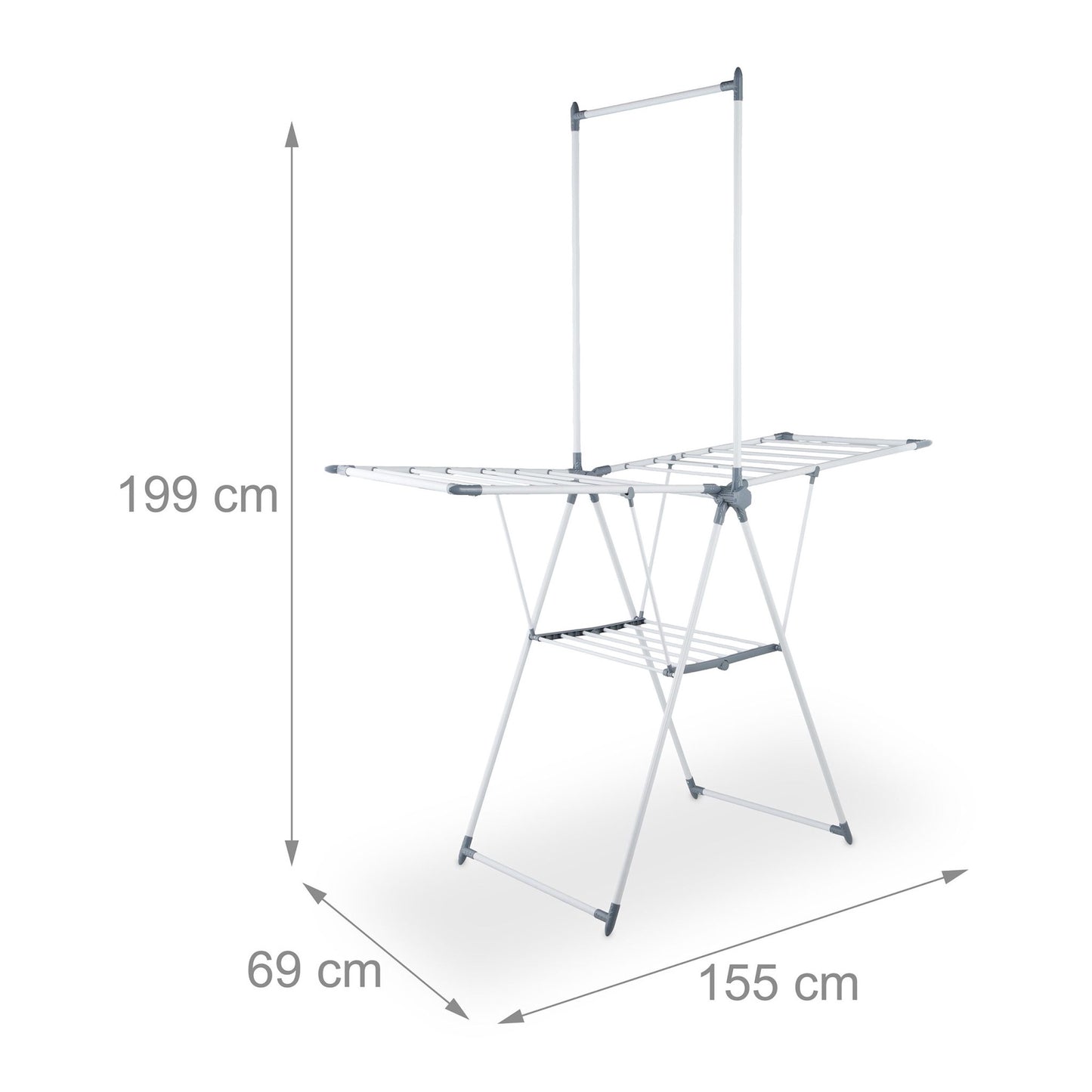 Winged Drying Rack with Clothes Rail – 15m Drying Length