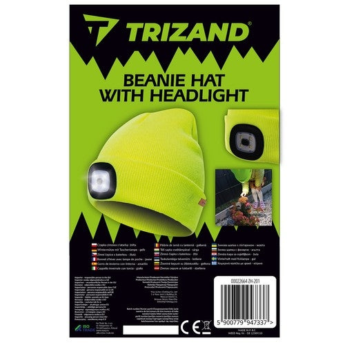 Winter hat with flashlight - yellow Trizand 22664