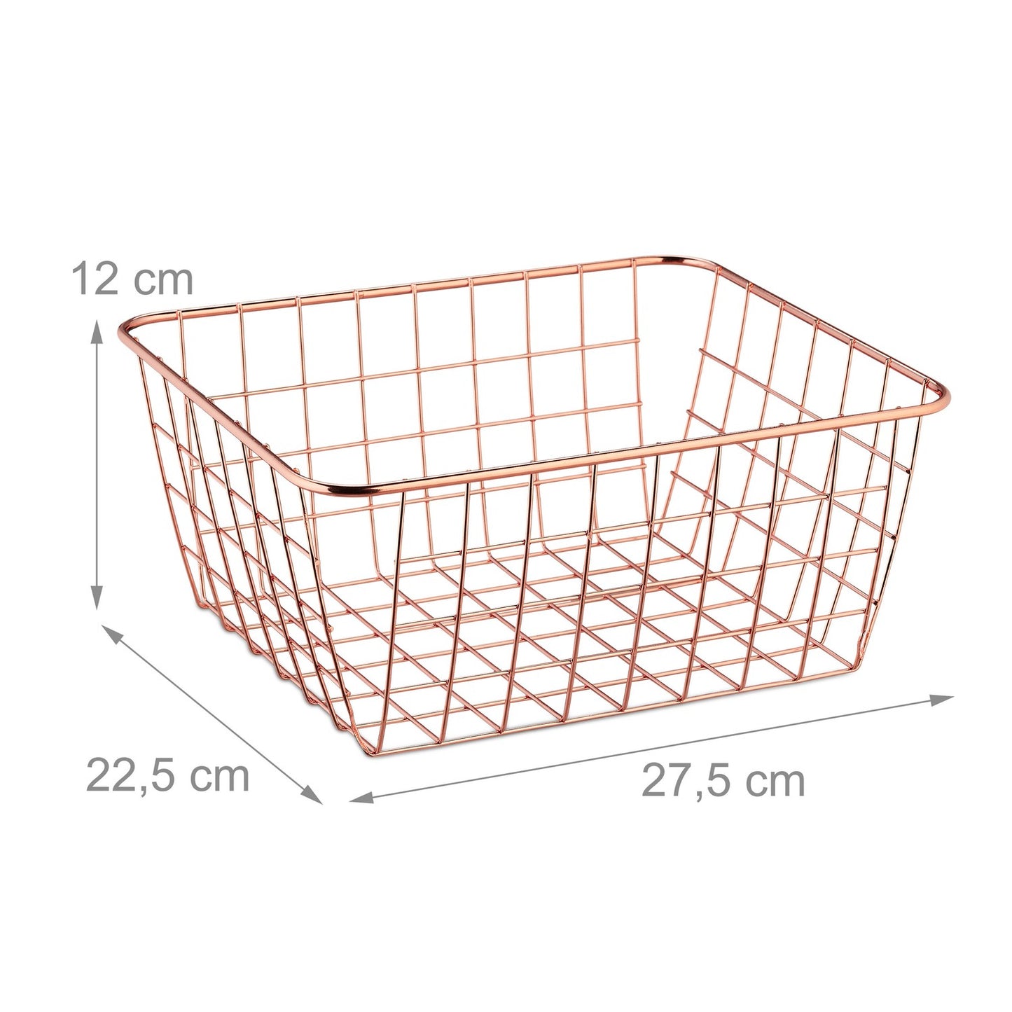Wire basket set of 2 rose gold