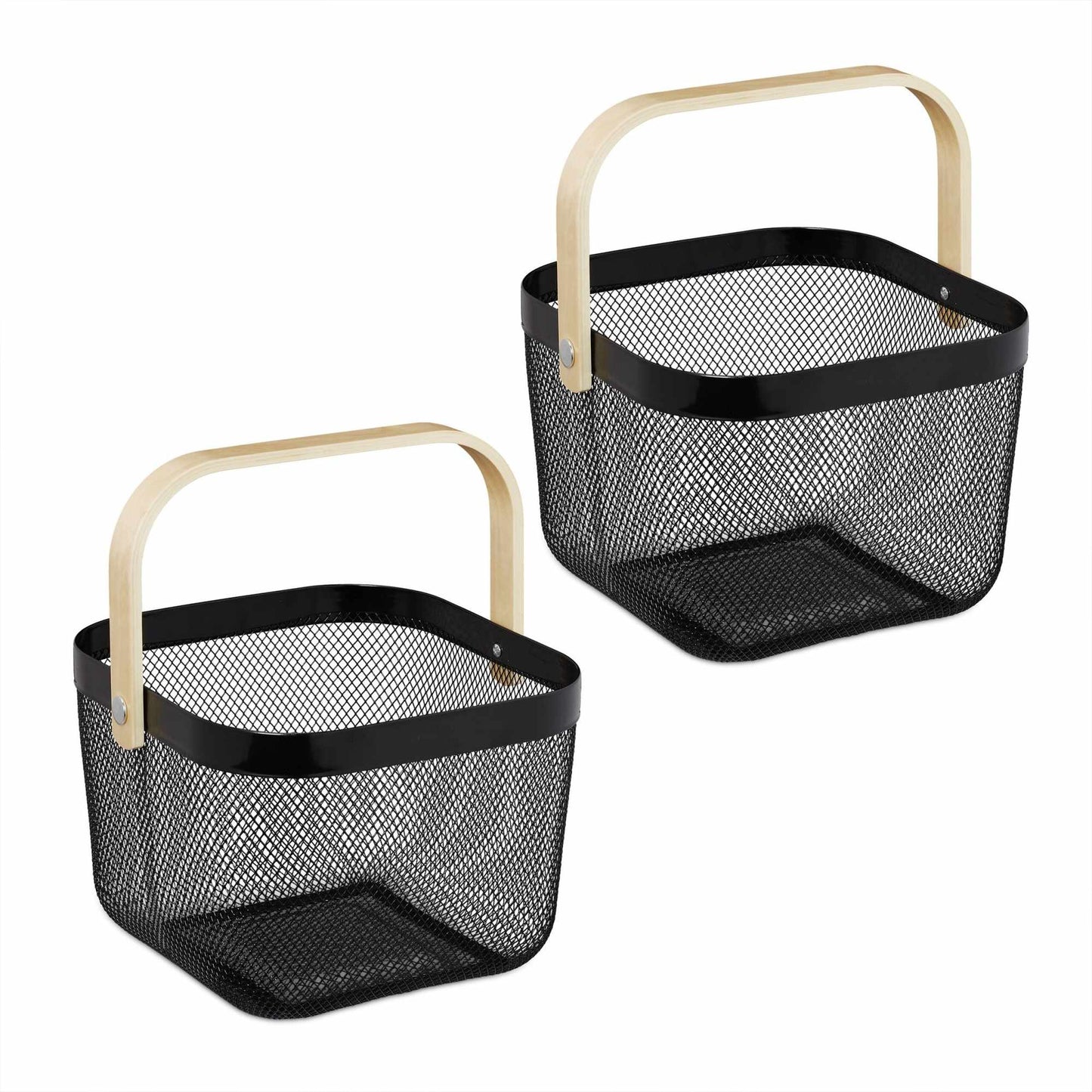 Wire baskets with handles, 2-pack