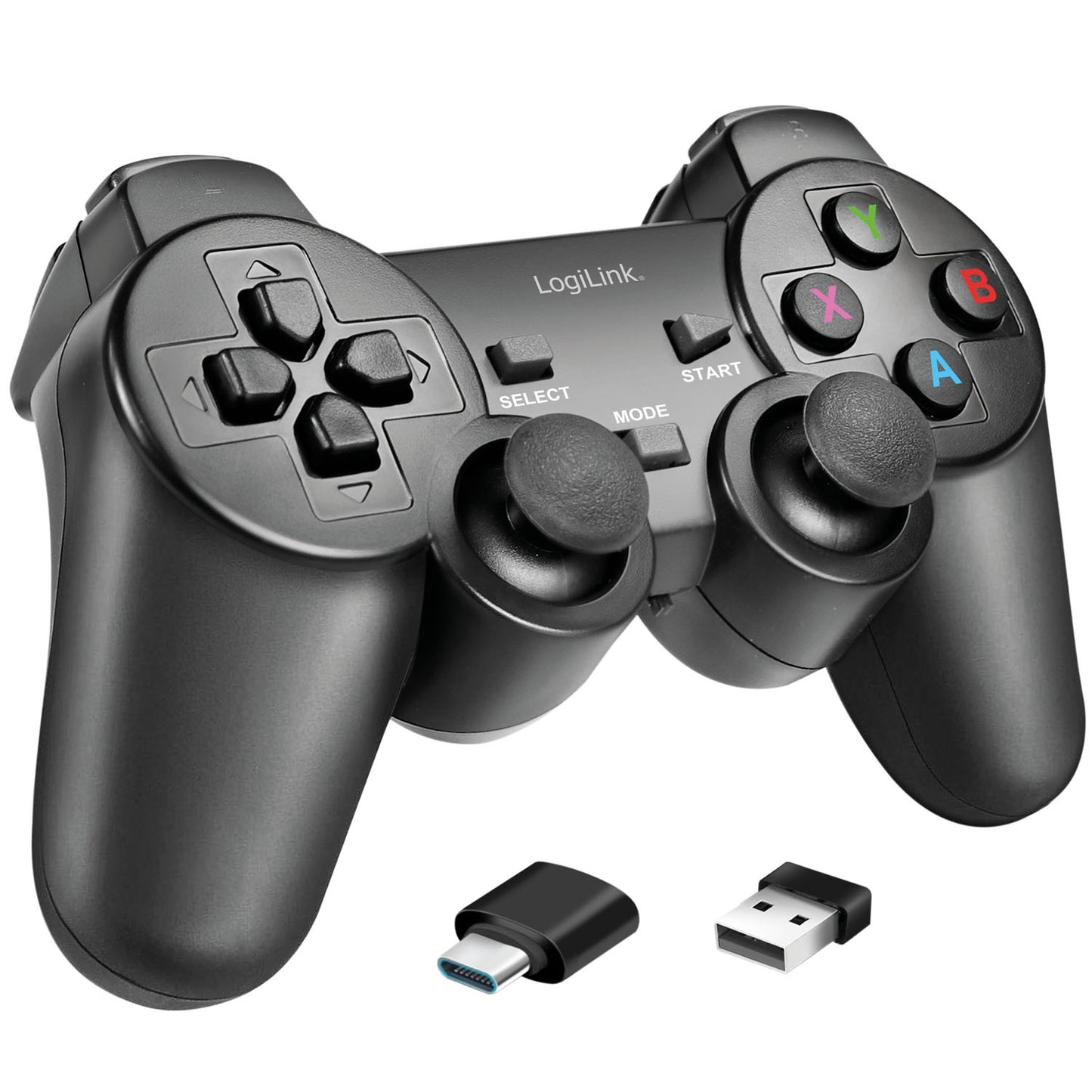 Wireless Gamepad 2.4 GHz, Black – PC & Android Compatible