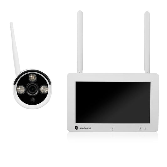 Wireless Security Camera Set, 2K Resolution, 7"" Screen, App-Controlled