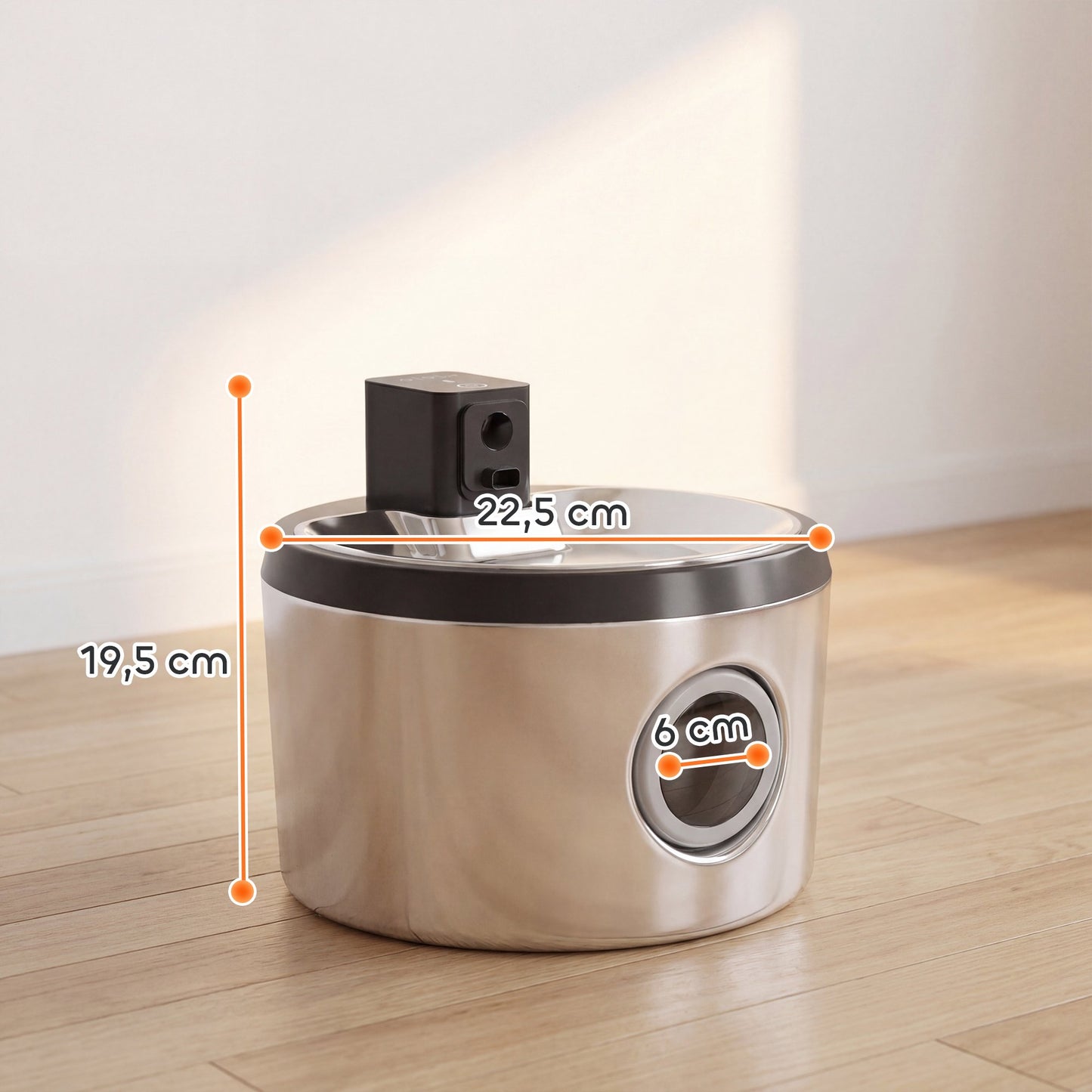 Wireless Stainless Steel Cat Water Fountain, 4L, Motion Sensor