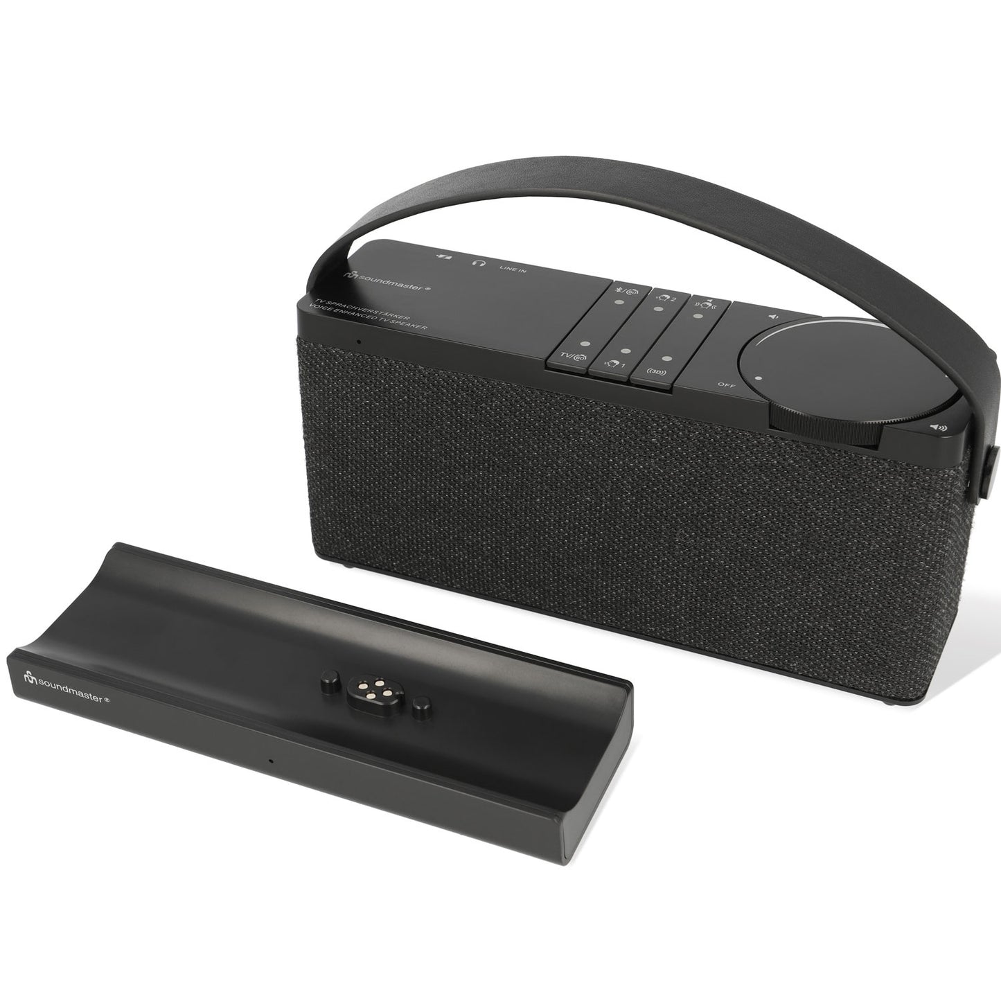 Wireless TV Speaker, Voice Amplification, Black