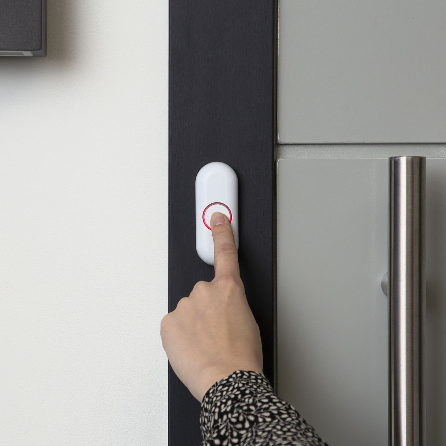 Wireless doorbell with fabric front Plug-in 230V