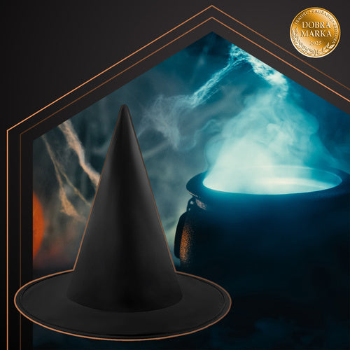 Witch Hat, Black Polyester, Universal Size, Halloween