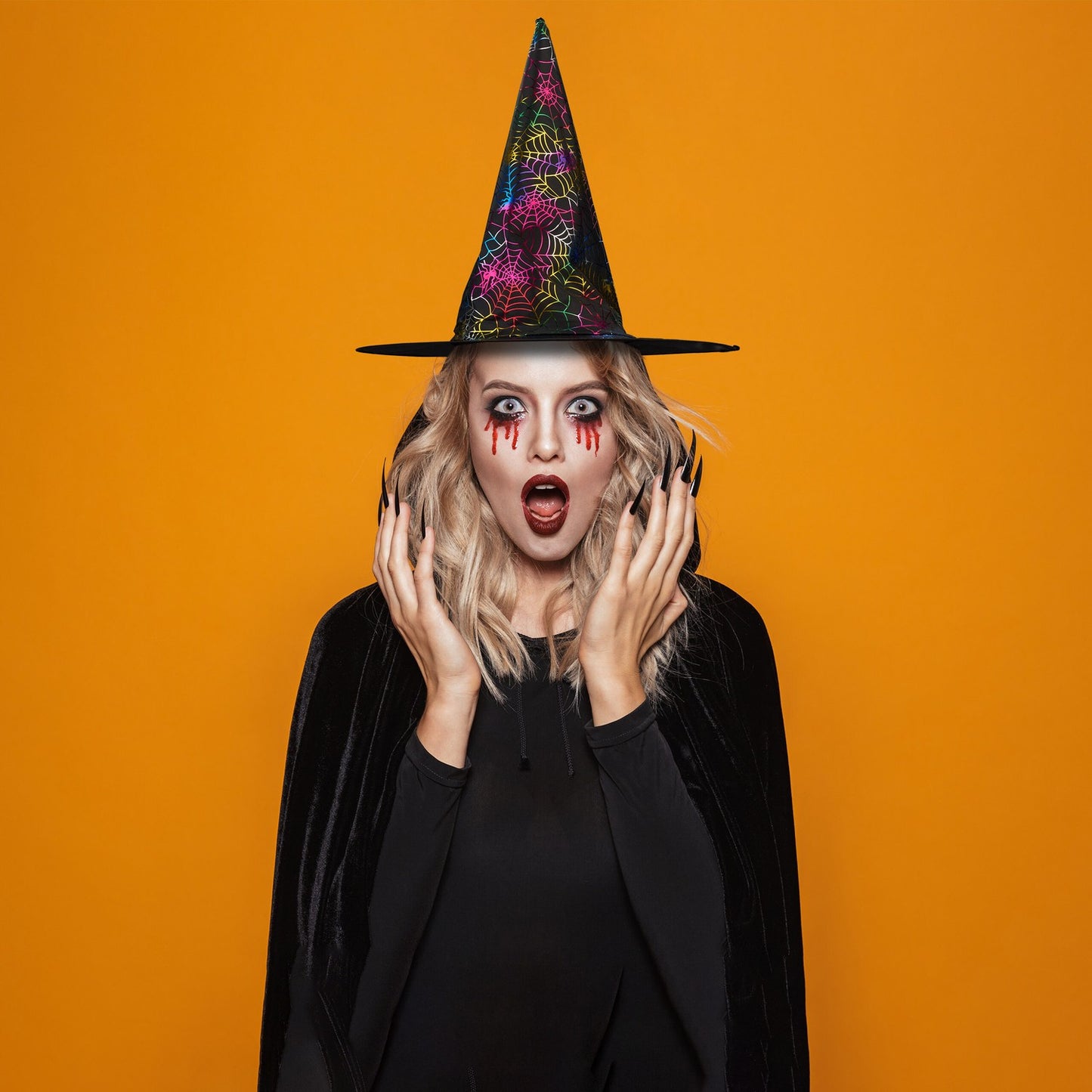 Witch's hat with cobwebs 6-pack