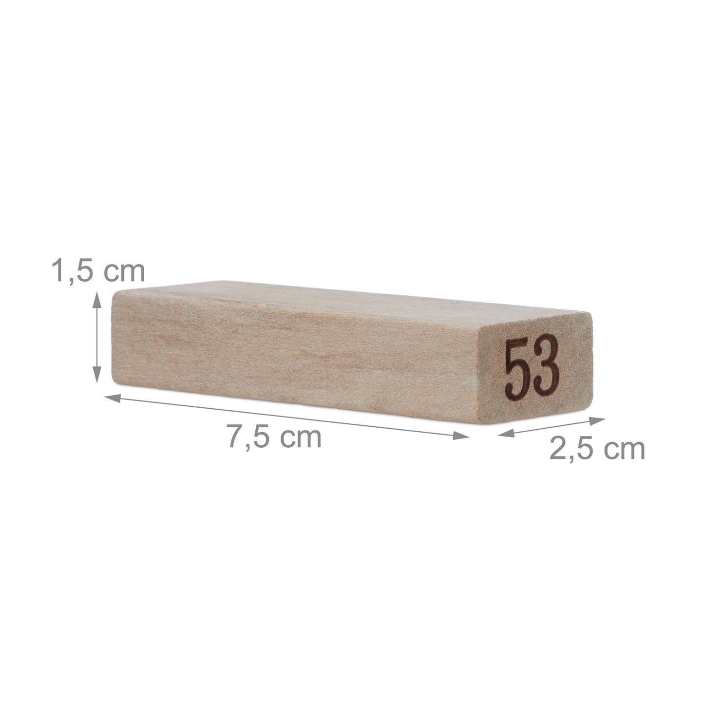 Wobble tower in wood with numbers