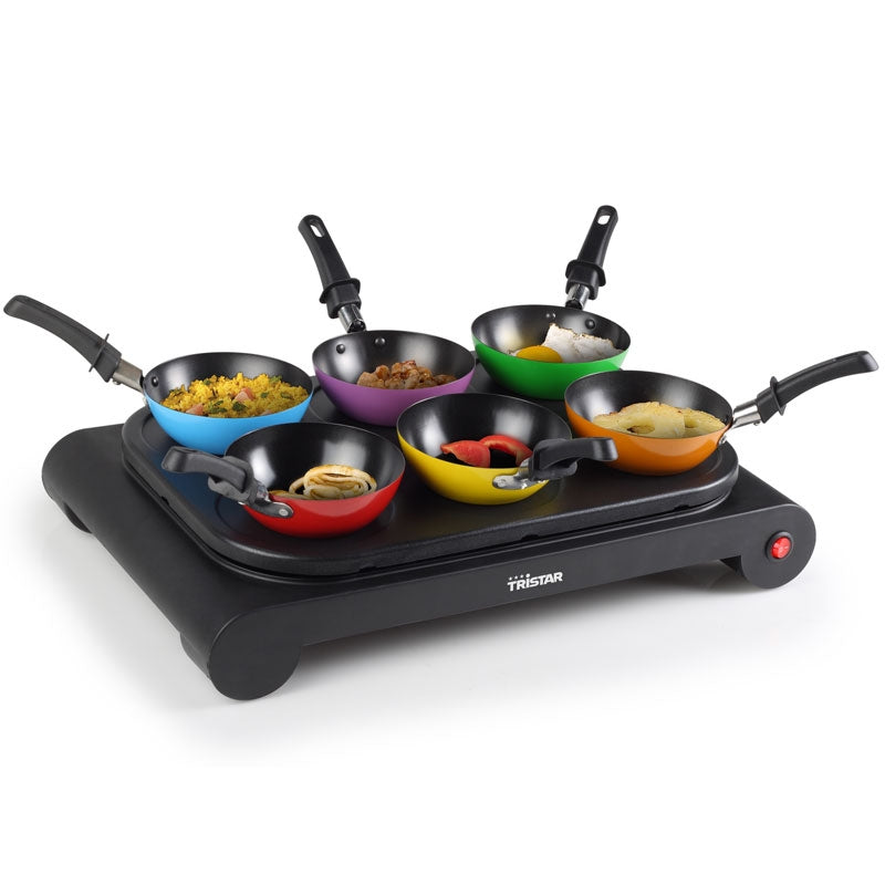 Wokset 6 colored pans