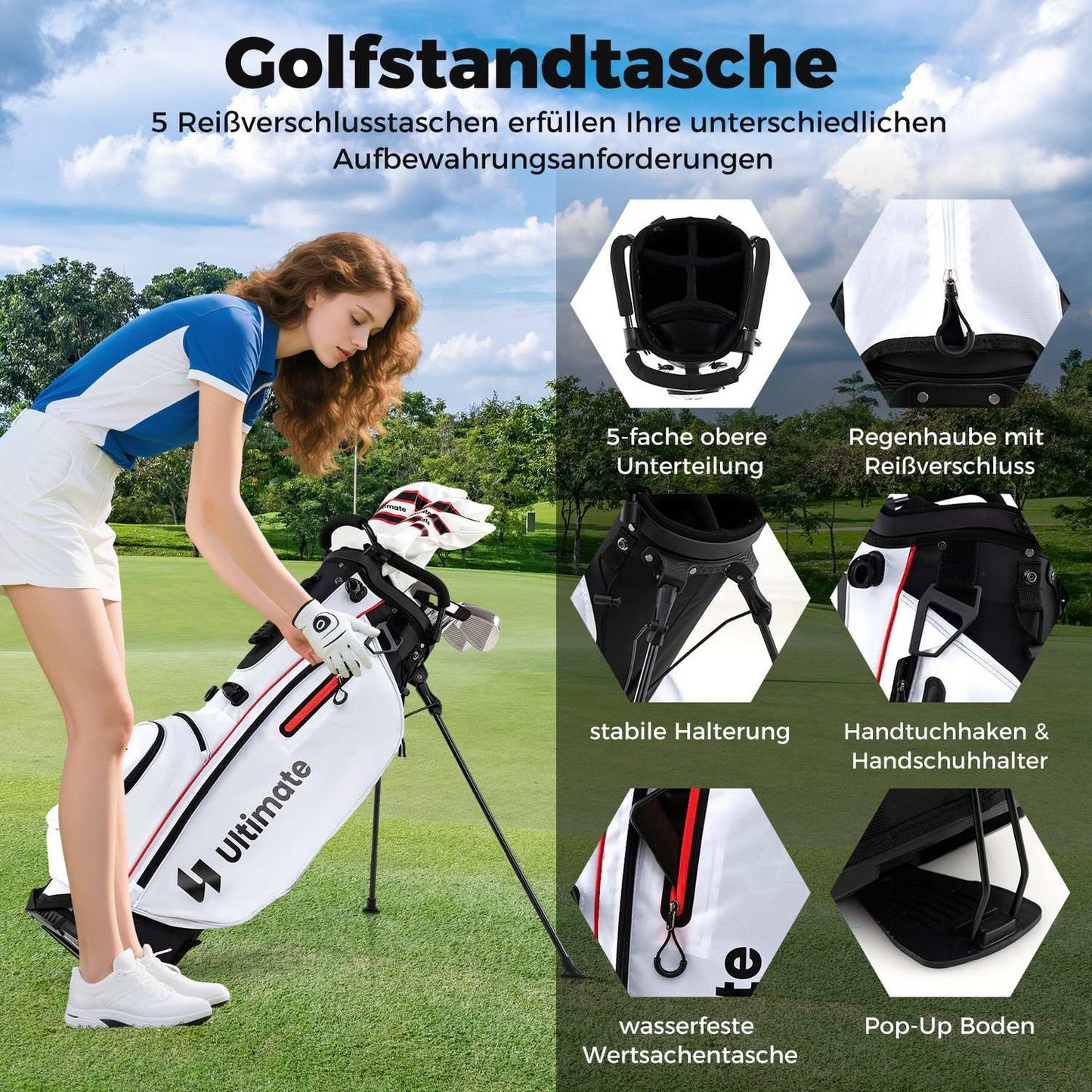 Women's 15-Piece Golf Club Set with Bag & Rain Cover