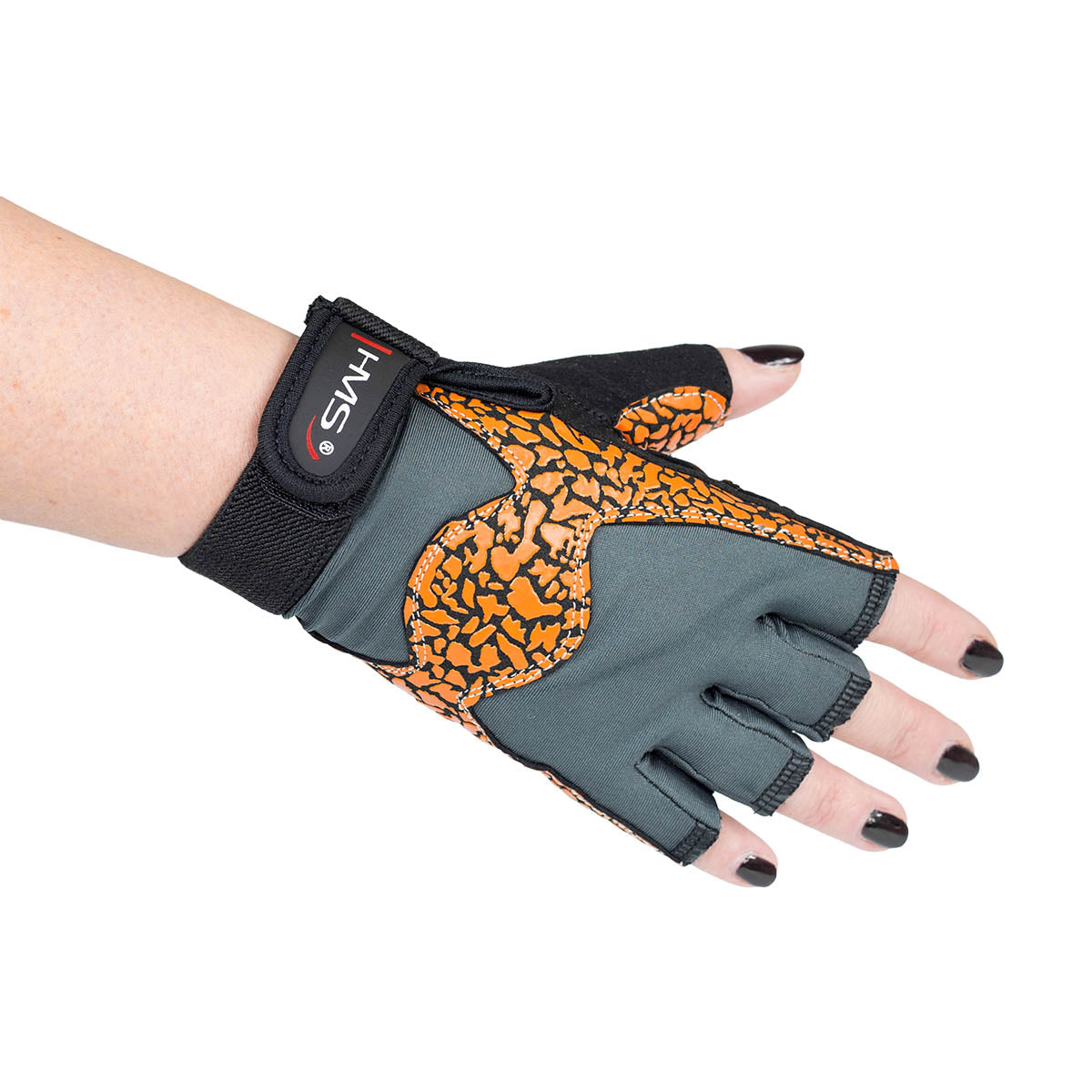 Women's Fitness Gloves, Size L, Orange/Gray