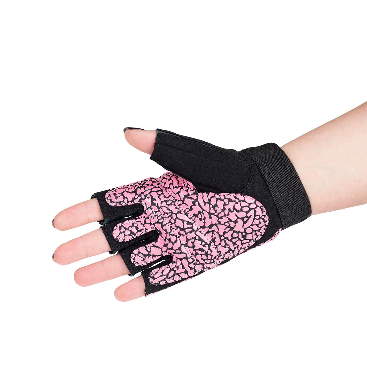 Women's Fitness Gloves, Size M, Pink/Gray