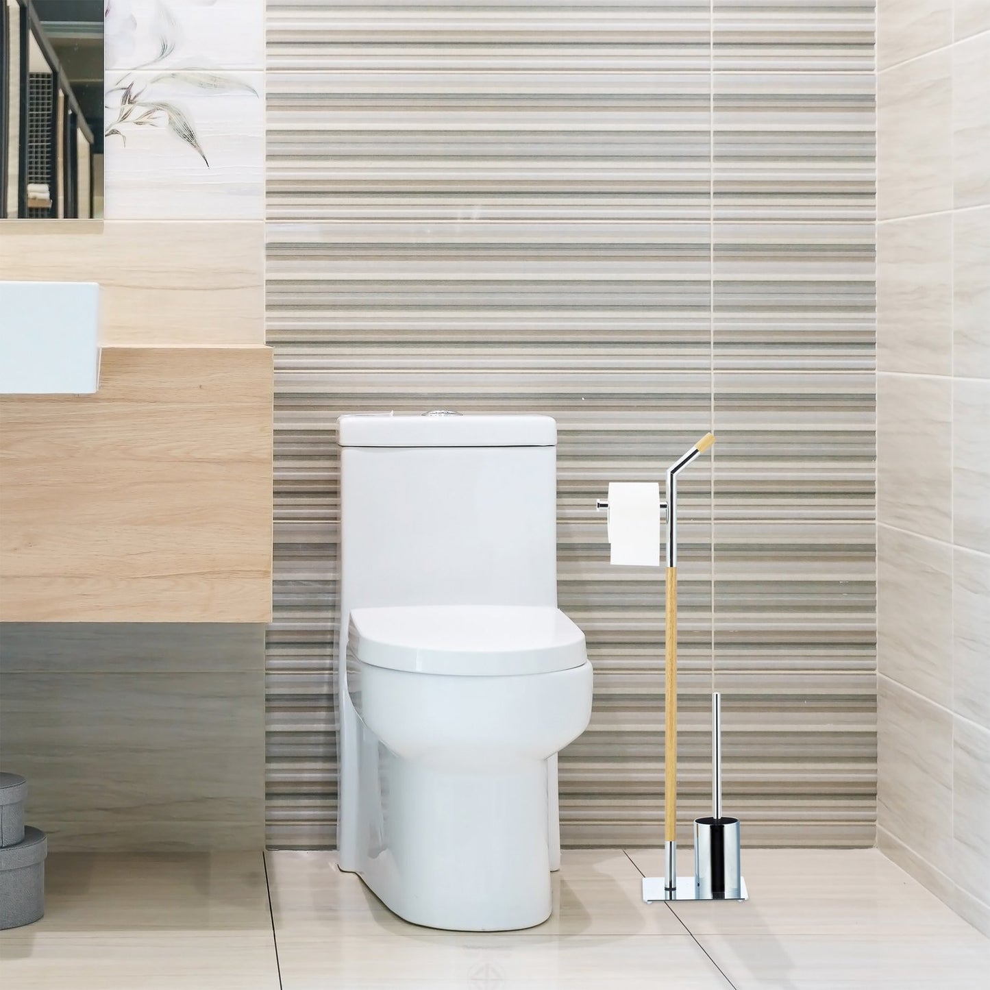 Wood & Chrome WC Accessory Set