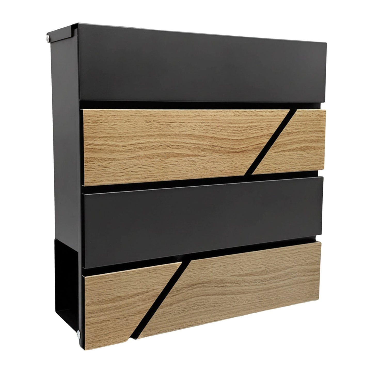 Wood-Effect Outdoor Letterbox with Newspaper Holder