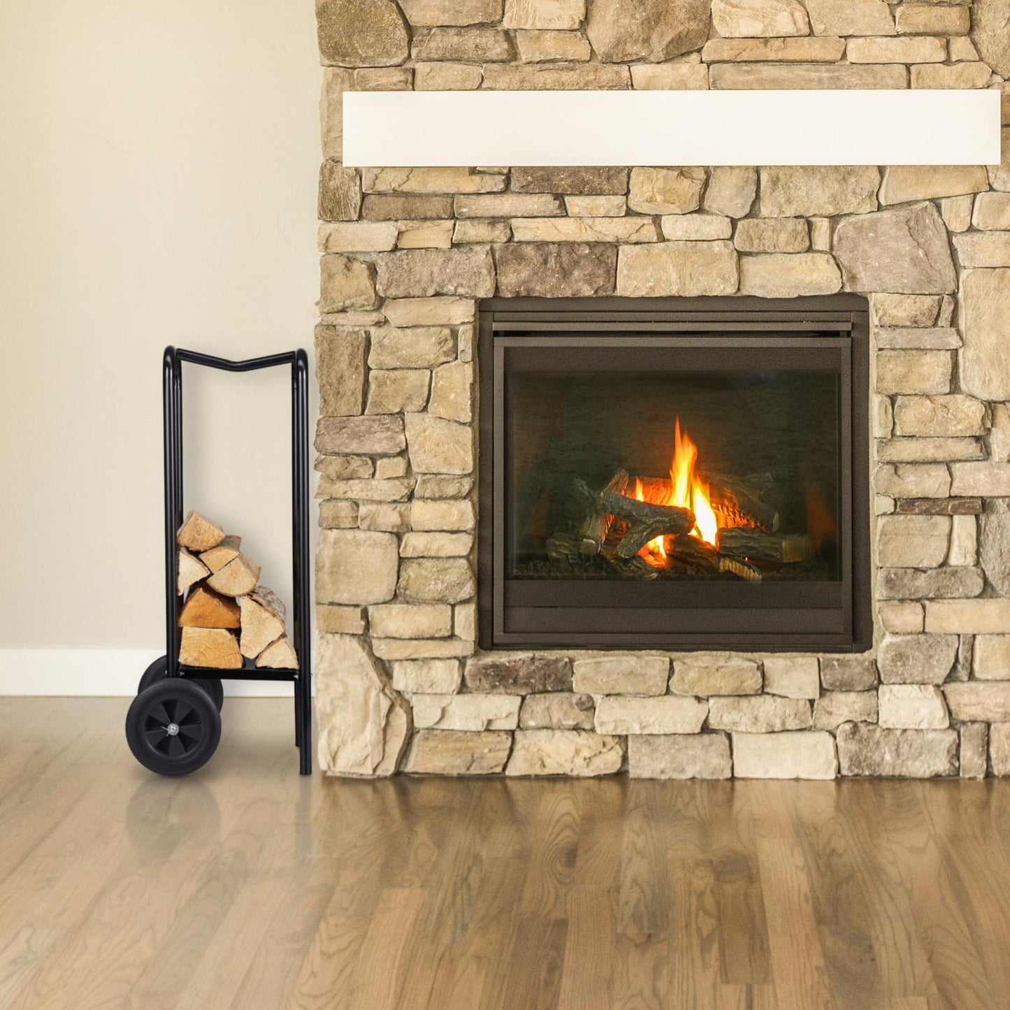 Wood cart with wheels