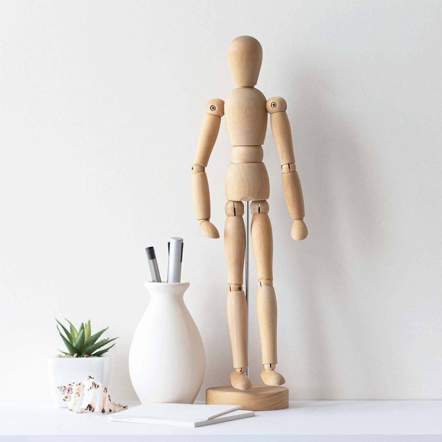 Wooden Articulated Mannequin Set, 30cm, 2-Pack
