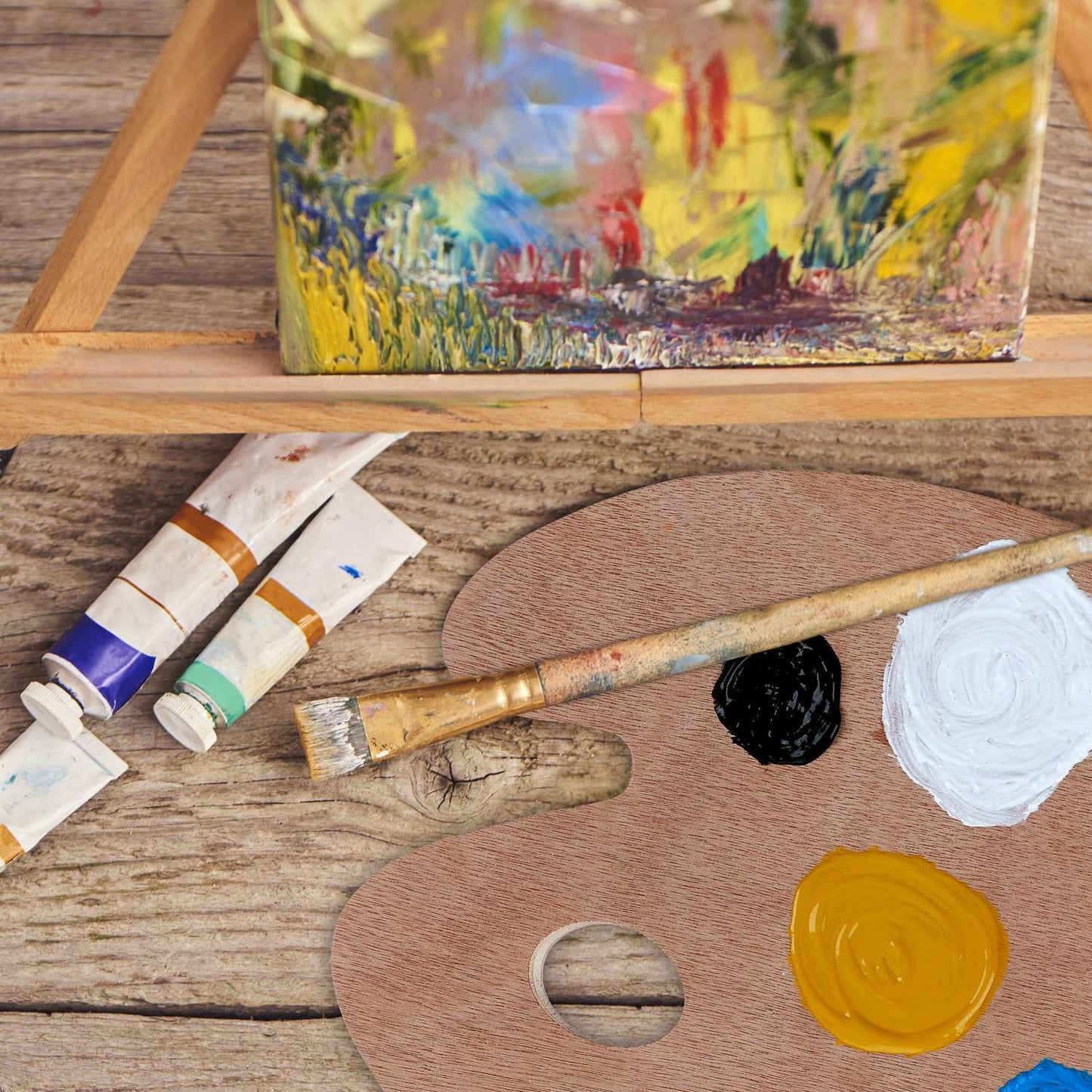 Wooden Artist Mixing Palettes, Set of 5