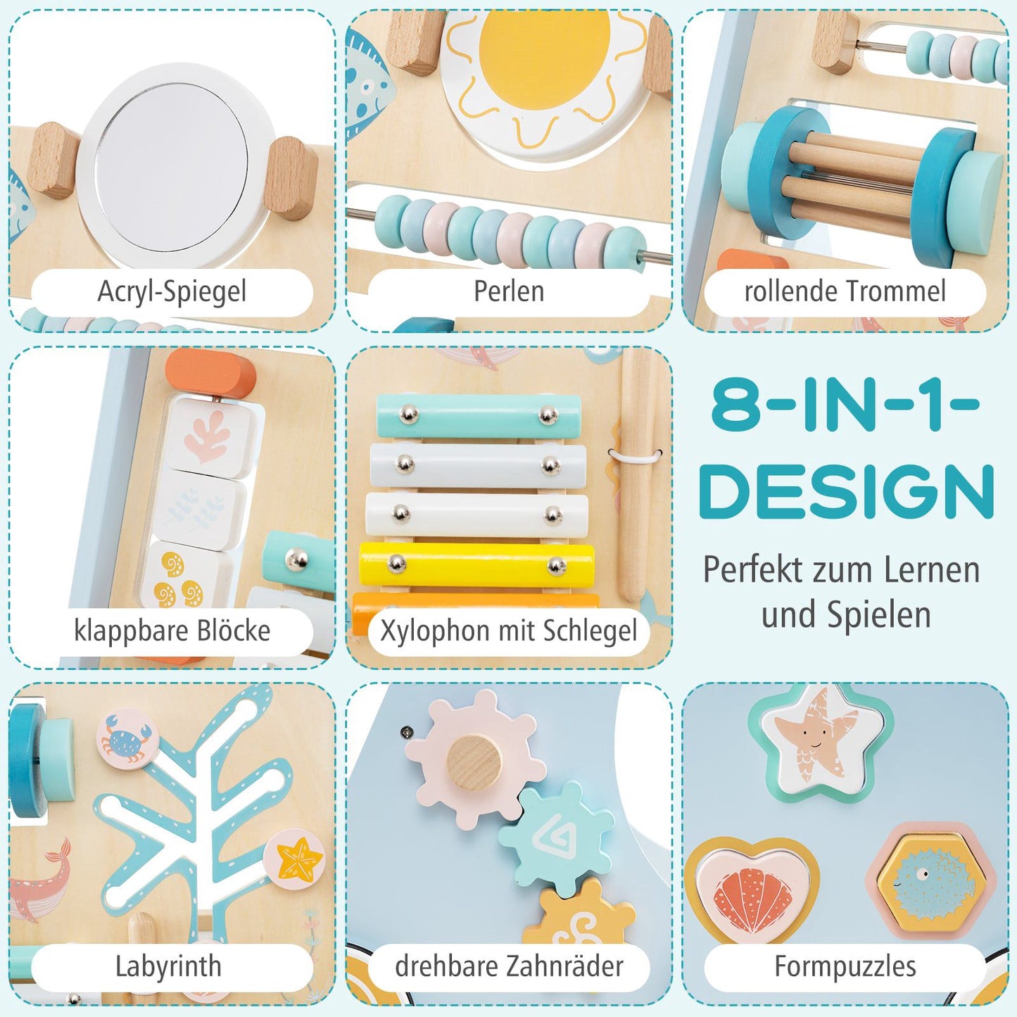 Wooden Baby Walker with Wheels – Montessori Learning Toy