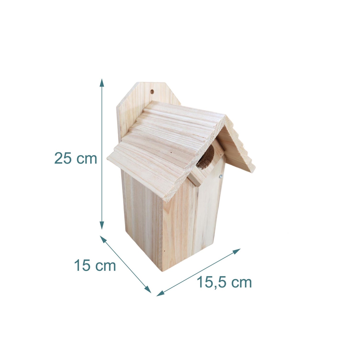 Wooden Bird Nesting Box with Cleaning Flap