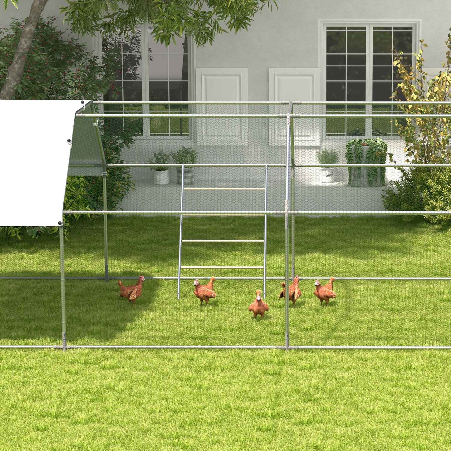 Wooden chicken playground ladder - 140 x 86 cm, natural wood