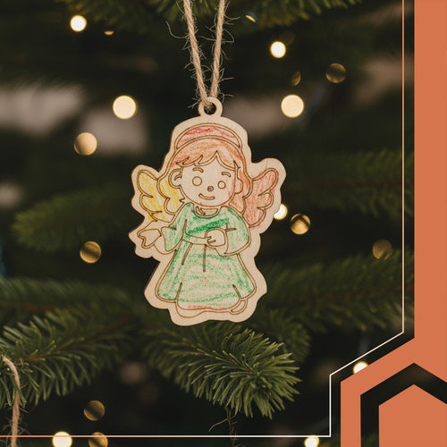 Wooden Christmas Baubles for Painting, 24 Pcs Set