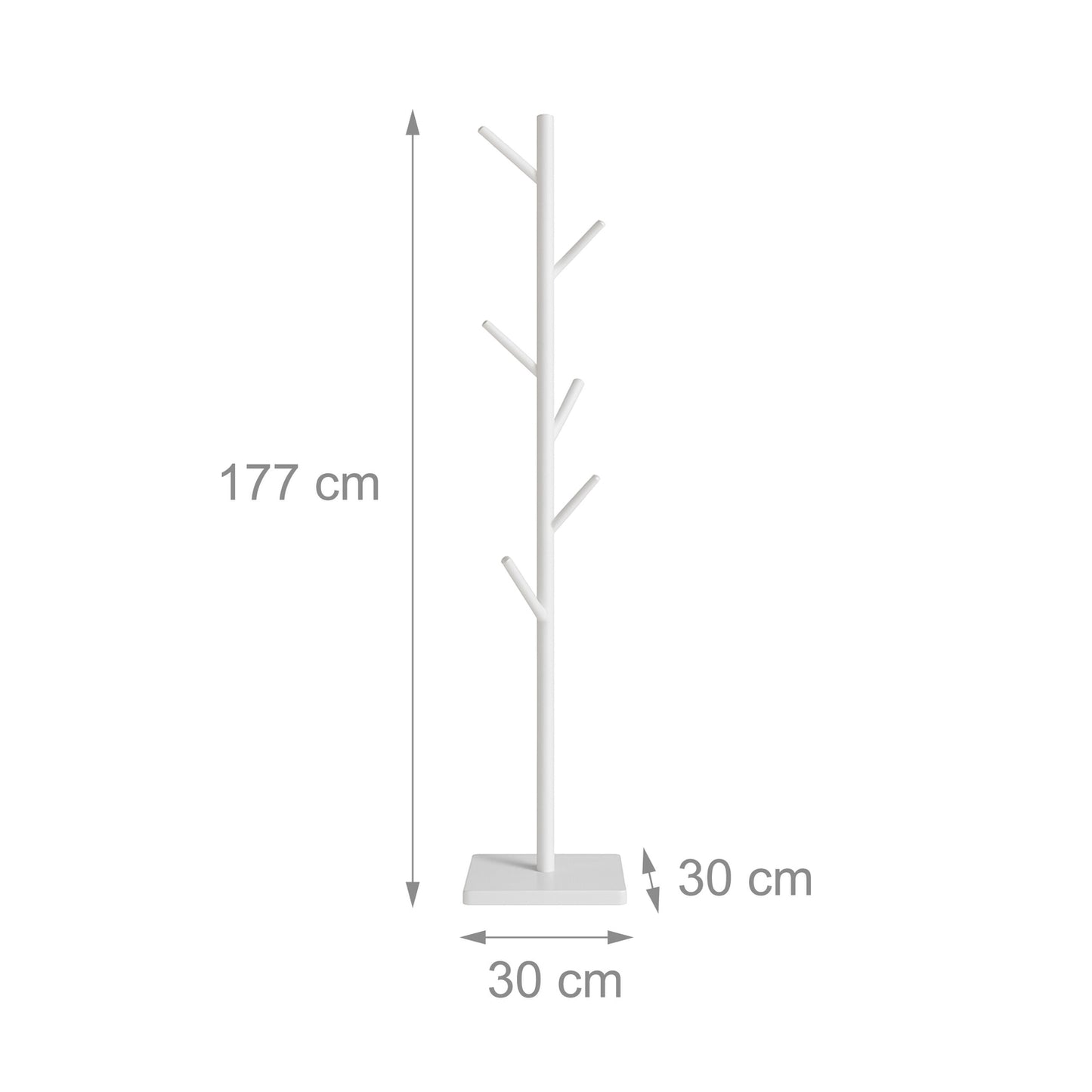 Wooden Coat Rack with 8 Hooks, Freestanding