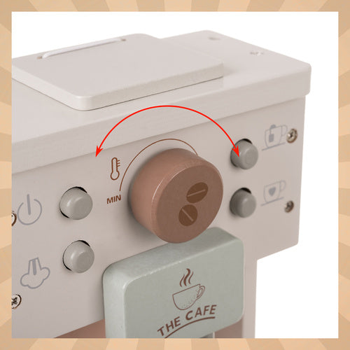 Wooden Coffee Maker Toy for Kids with Accessories